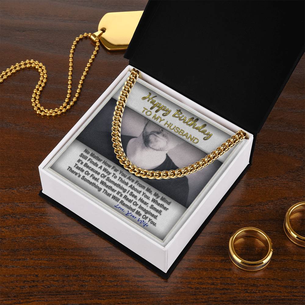Happy Birthday To My Husband Gift For Him Cuban Link Chain Message Card Gift Box