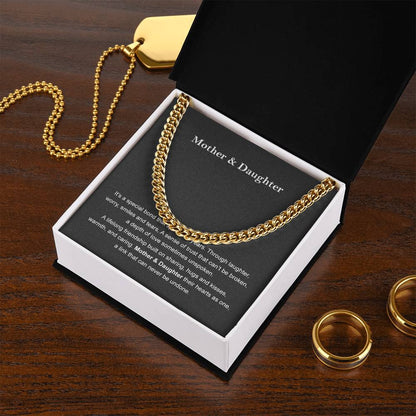Mother & Daughter Mother's Day Birthday Jewelry Gift Chain Necklace For Women Cuban Link Chain