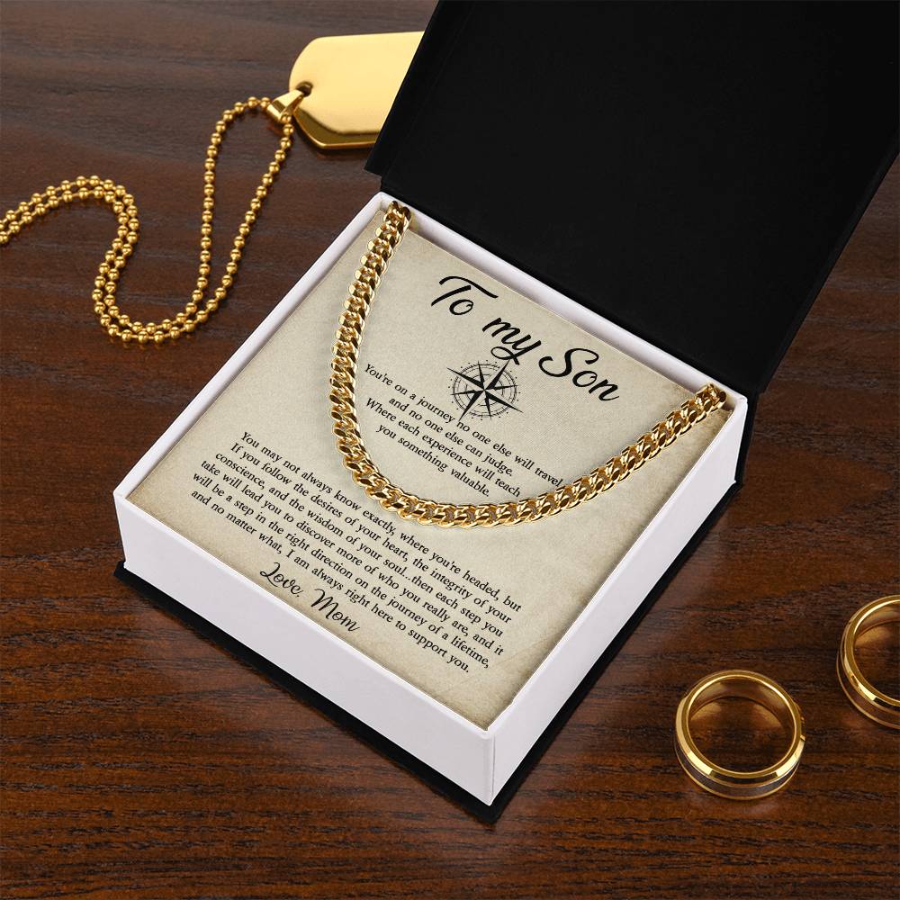To My Son Cuban Chain Necklace Gift For Son From Mom Son Birthday Gift Cuban Link Chain