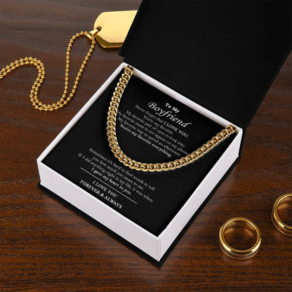 To My Boyfriend Chain Necklace Boyfriend Birthday Valentine's Day Gift Romantic Gift For Boyfriend Anniversary Gift Fo Cuban Link Chain