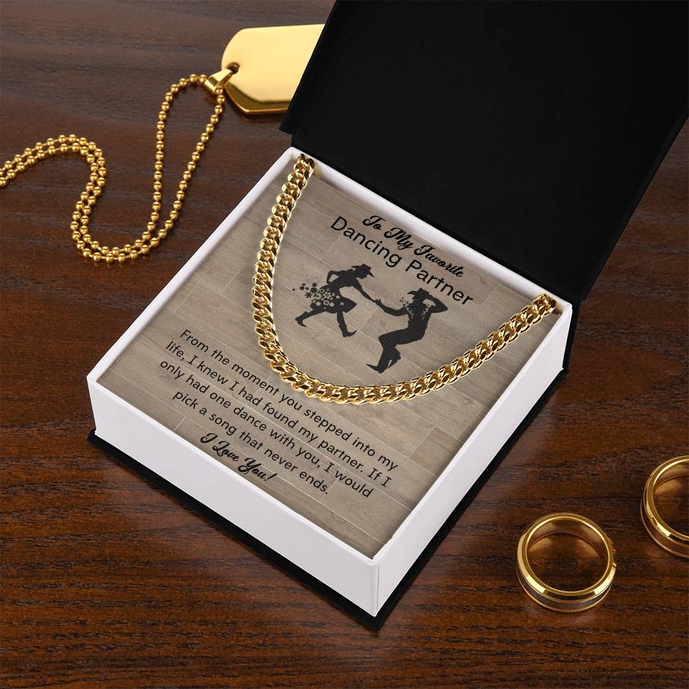 To My Dancing Partner - Line Dancers For Life - Men's Thick Link Chain Cuban Link Chain
