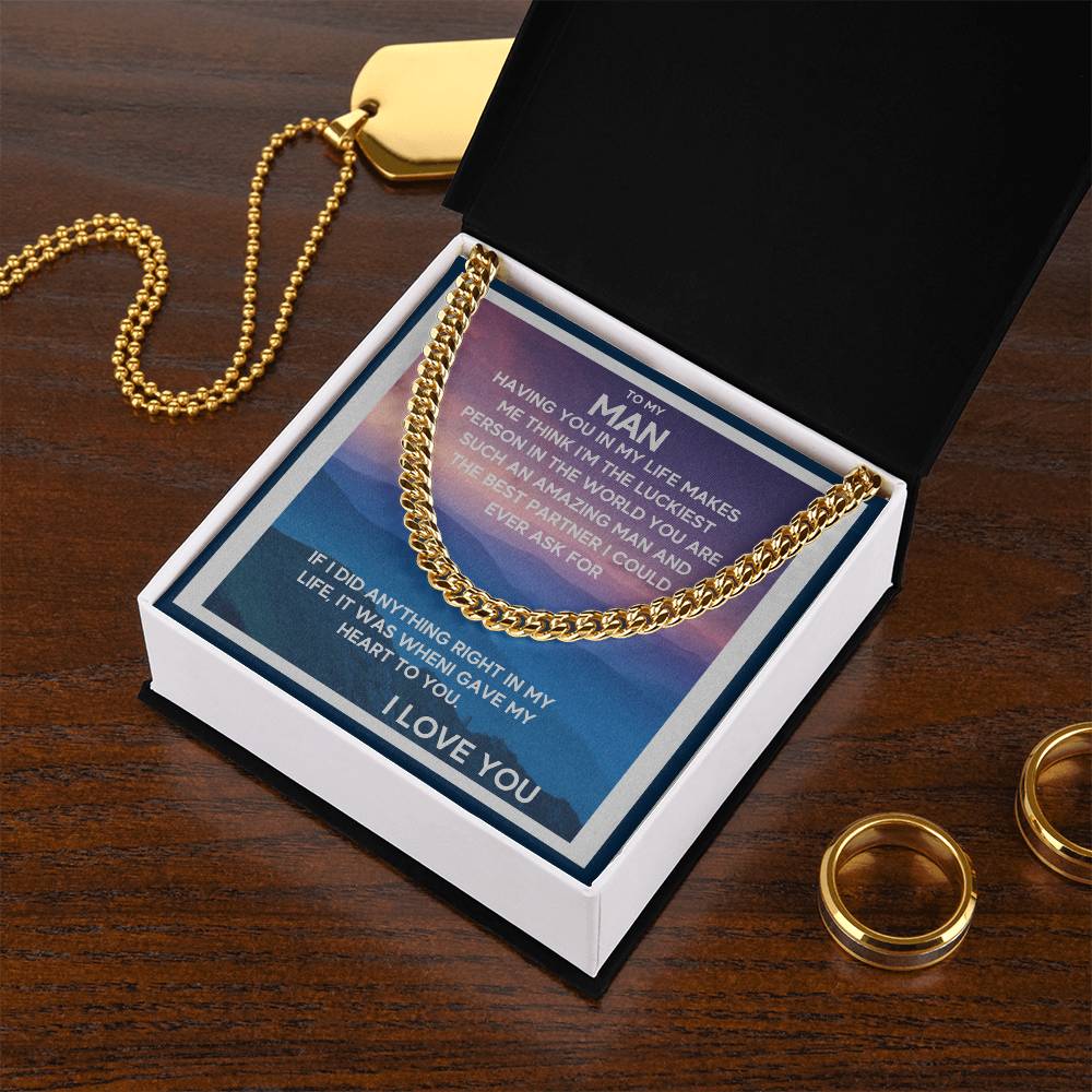 I Gave My Heart To You Cuban Link Chain Necklace Mountain View Edition