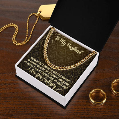 To My Husband I Love My Everything Chain Necklace Cuban Link Chain