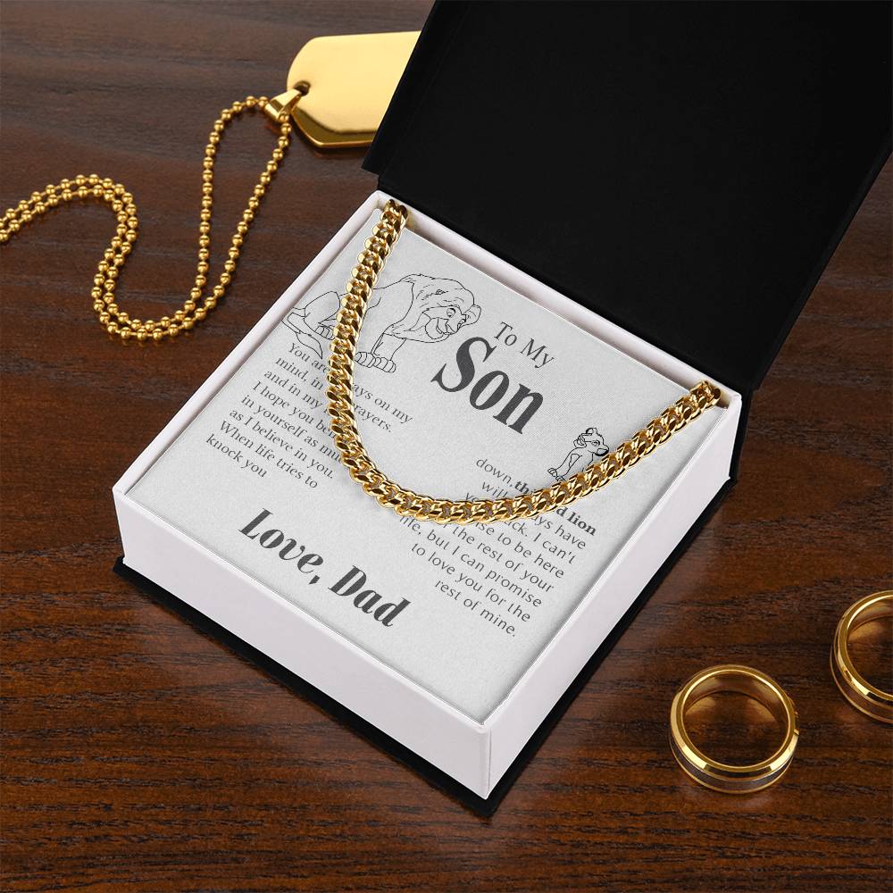 I Hope You Believe In Yourself This Old Lion Dad Gift For Son Cuban Link Chain Necklace