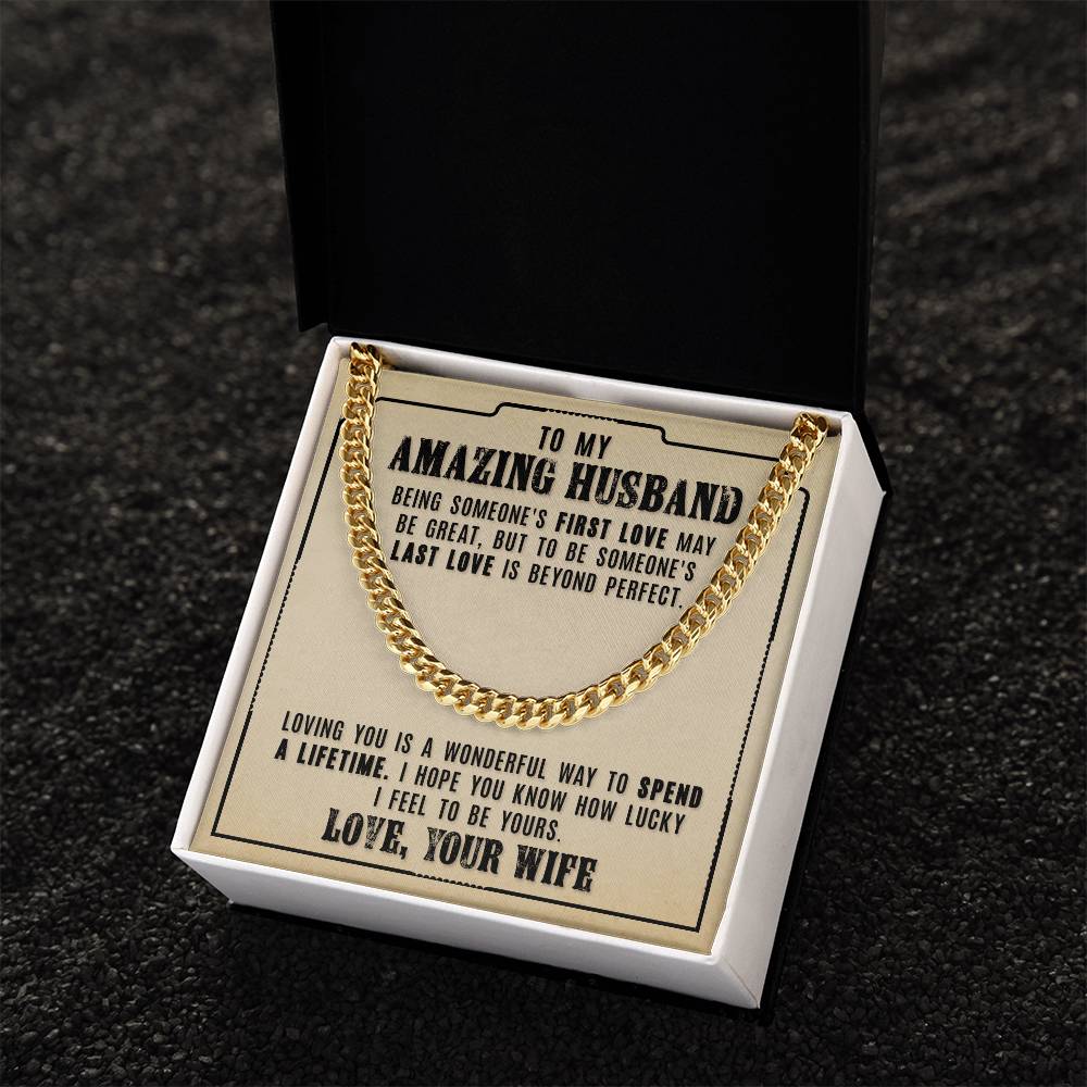 To My Amazing Husband - Cuban Link Chain Necklace