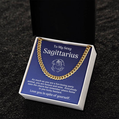 My Sexy Sagittarius Cuban Chain Link Necklace Gift From Wife Cuban Link Chain