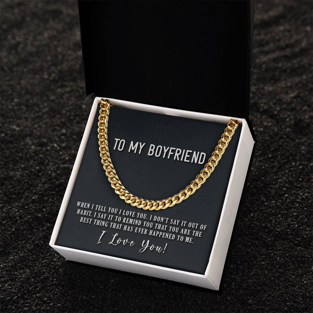 To My Boyfriend Cuban Link Chain