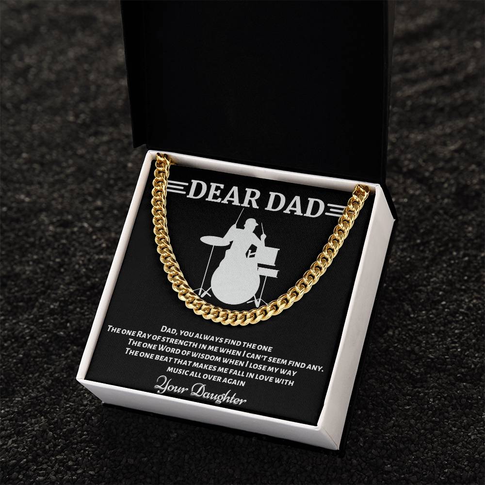 Drummer Dad Cuban Link Chain