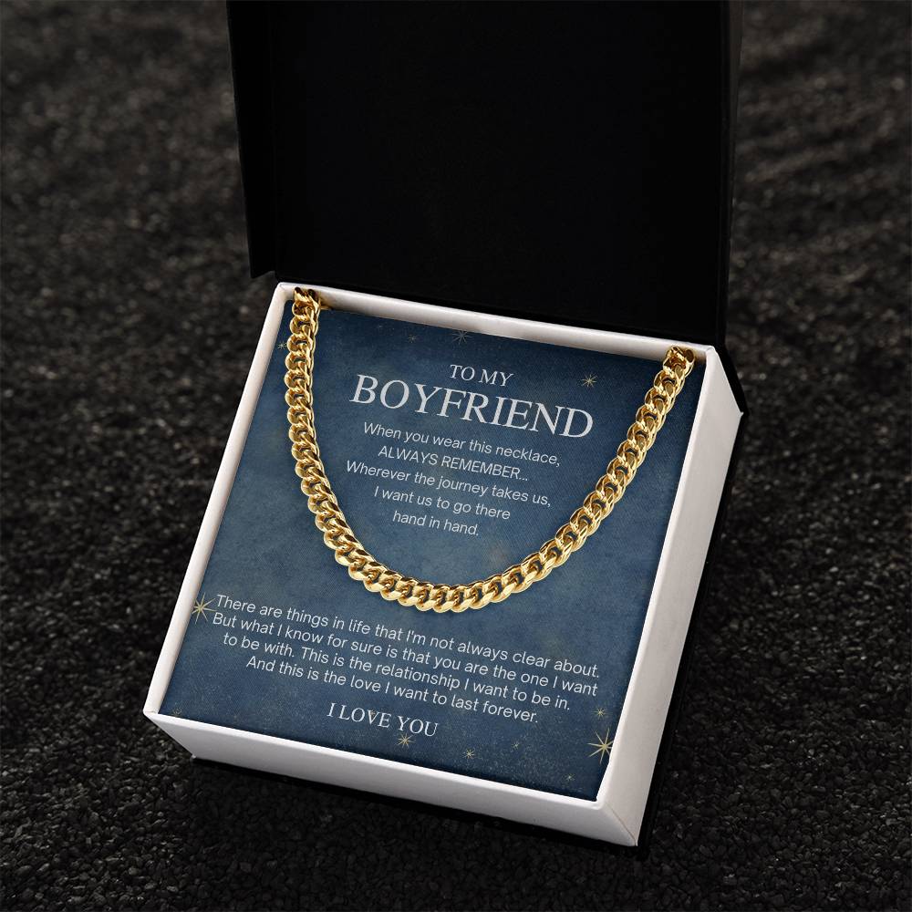 To My Boyfriend Starry Night Cuban Chain Necklace Cuban Link Chain