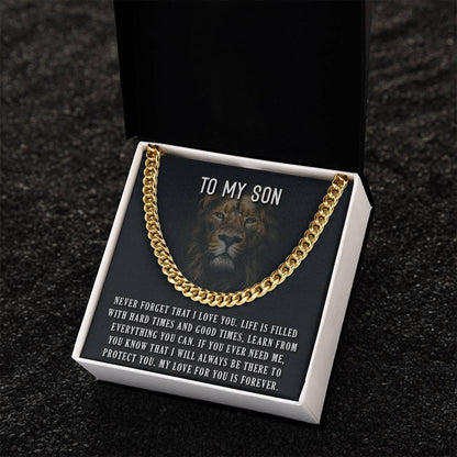 To My Son Cuban Link Chain