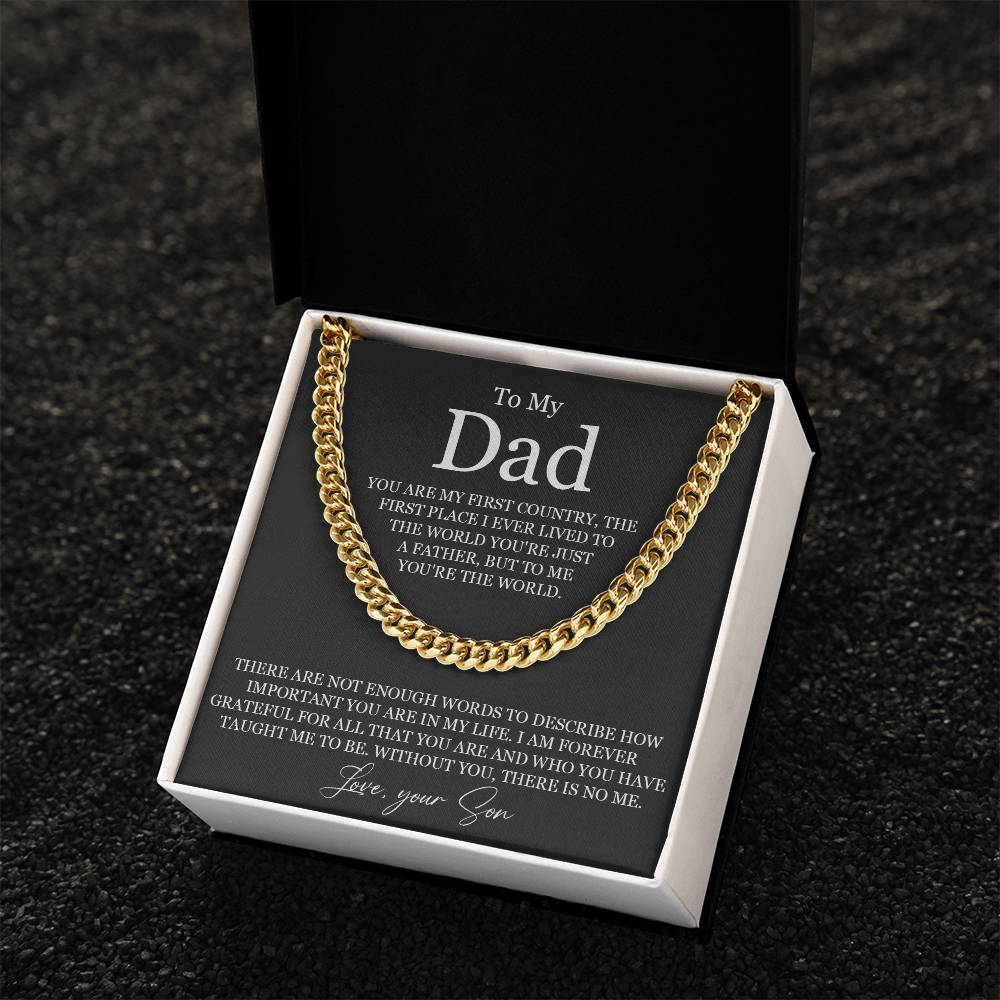 To My Dad Cuban Link Chain Necklace Dad Gift From Son Dad Birthday Father's Day Gift