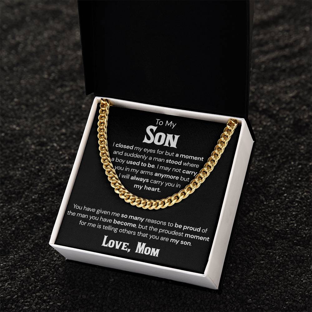 To My Son - So Many Reasons - Cuban Link Chain
