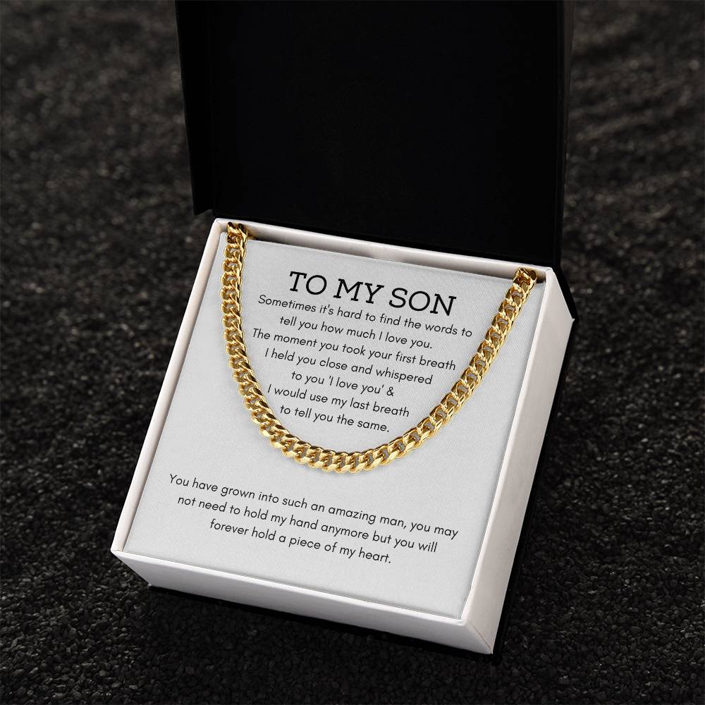 To My Son Christmas Gift For Son From Mom Dad To Son Gift Stocking Stuffers For Teenage Boys Son Necklace From Mom & D Cuban Link Chain