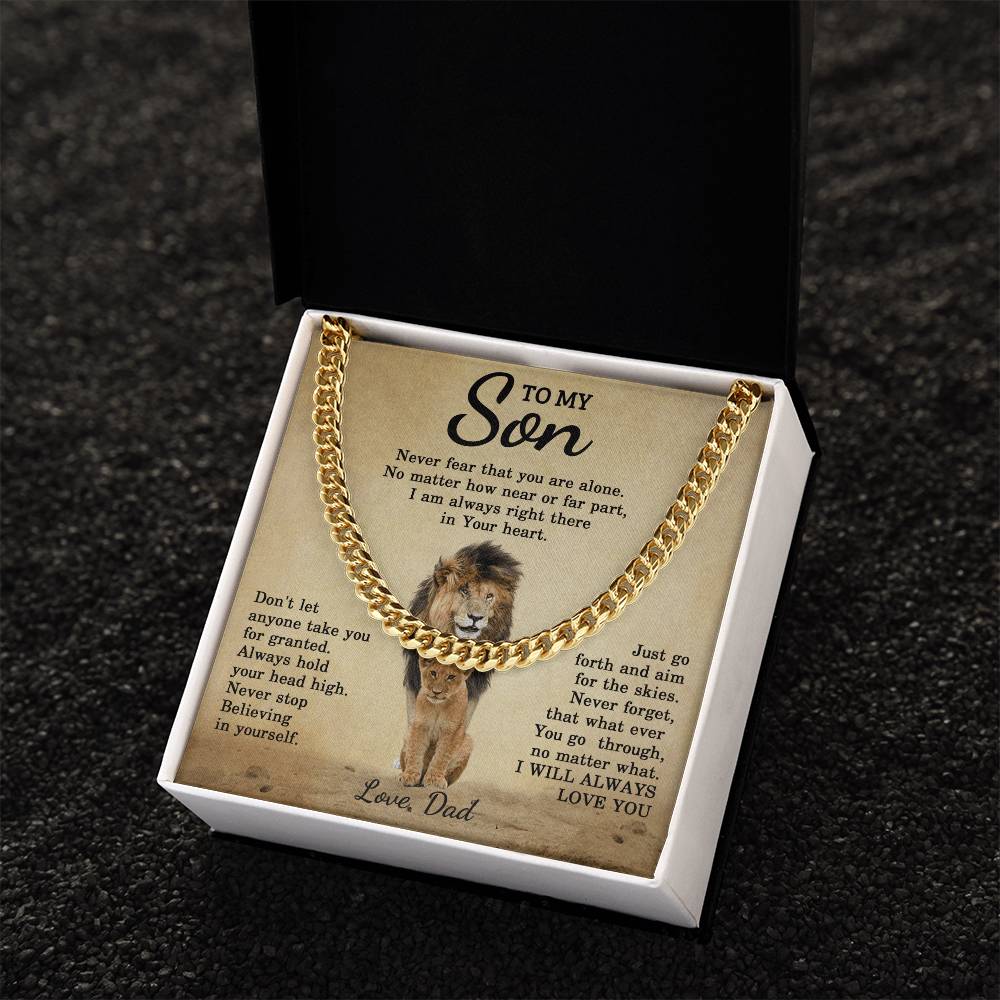 To My Son Cuban Chain Necklace Dad To Son Necklace Sentimental Gift For Son Cuban Link Chain