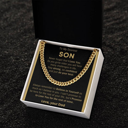 To My Son Just Do Your Best - Cuban Link Chain - Cld9