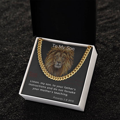 To My Son Cuban Link Chain