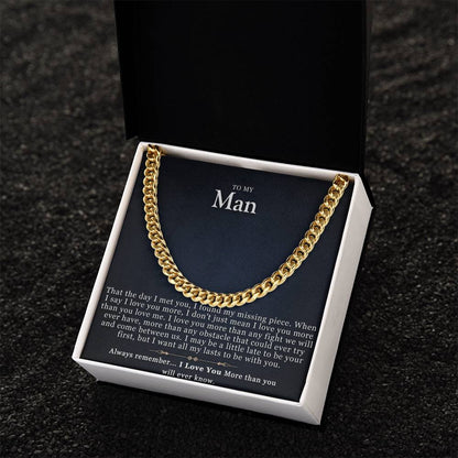 To My Man Cuban Link Chain