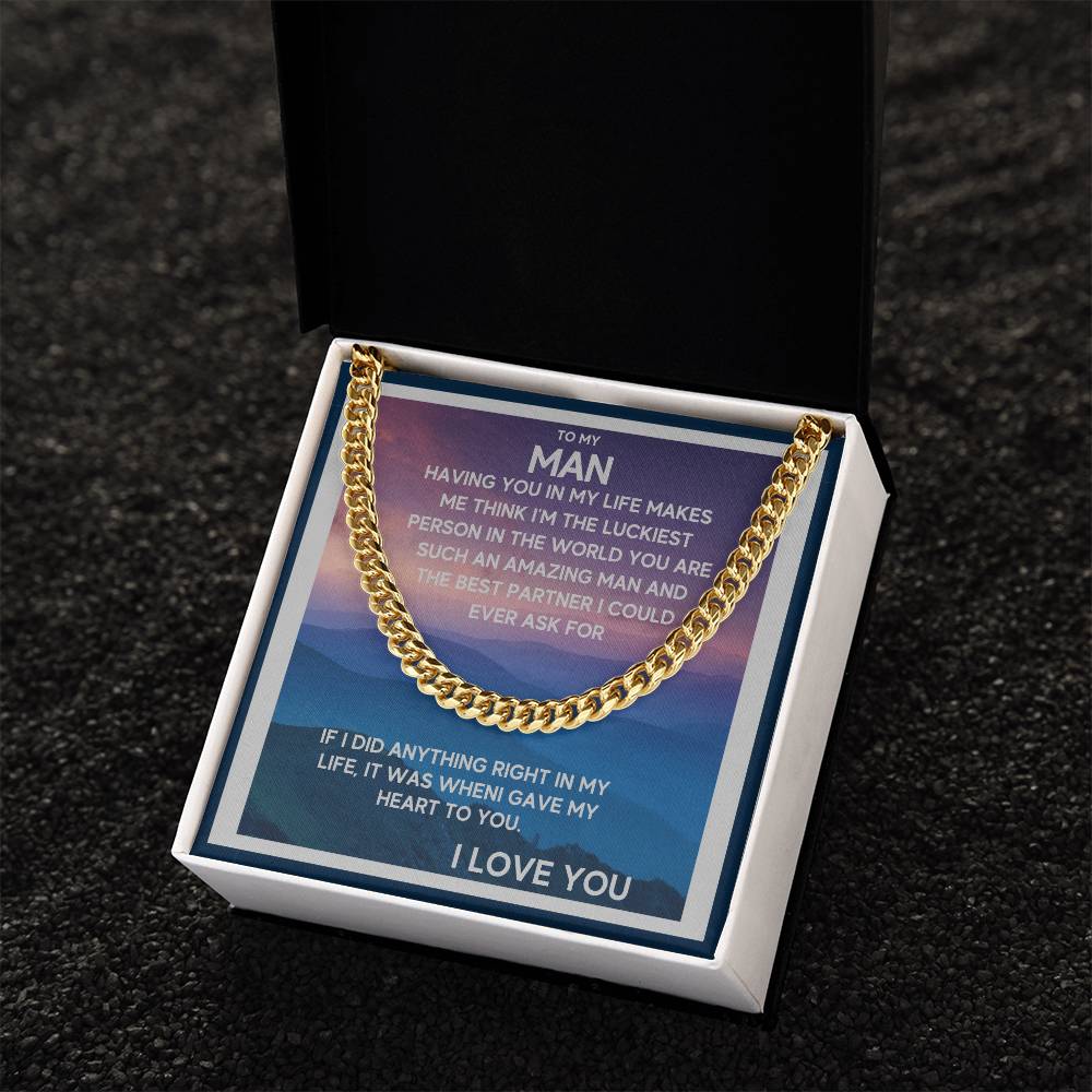 I Gave My Heart To You Cuban Link Chain Necklace Mountain View Edition