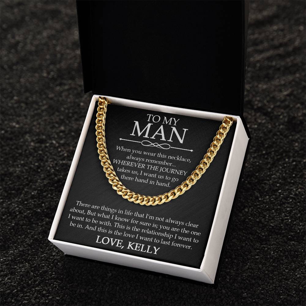 To My Man Cuban Chain Necklace Promise Necklace For Boyfriend Gifts For Boyfriend Christmas Valentines Day Gift For Bo Cuban Link Chain