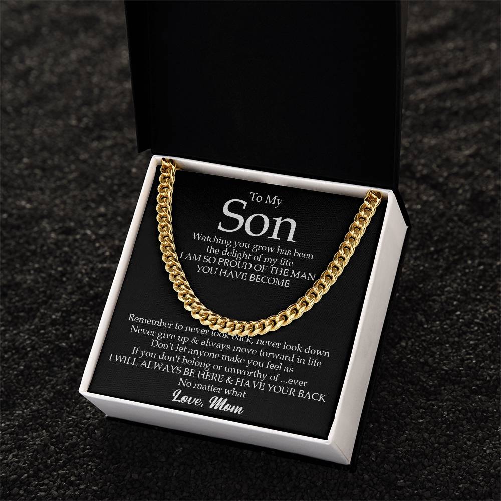To My Son Cuban Link Chain Necklace Gift For Son From Mom Son Birthday Gift Christmas Gift For Son