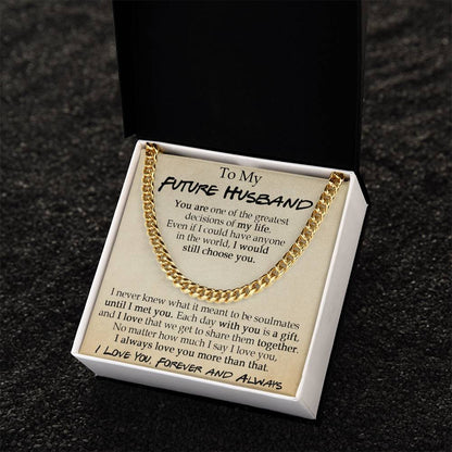 To My Future Husband Cuban Chain Necklace Sentimental Necklace For Him Anniversary Gift Birthday Gift Gift For Future Cuban Link Chain