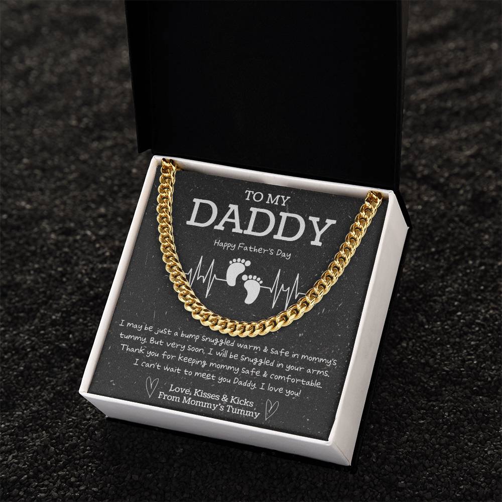 New Dad Fathers Day Gift First Time New Dad Gift New Daddy Gift From Bump Daddy To Be Cuban Chain Gift From Baby Bump Cuban Link Chain
