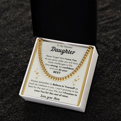 Daughter Just Do Your Best - Cuban Link Chain - Clm22