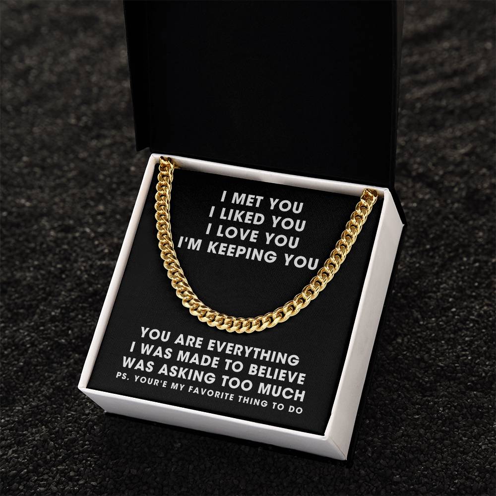 To Boyfriend For My Husband Men Cuban Link Chain Gold And Silver Anniversary 1 2 3 4 5 Just Because Christmas Gift Sto