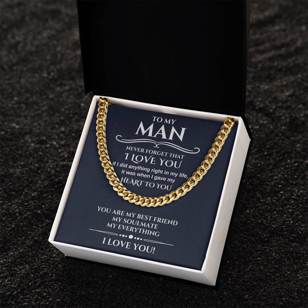 Romantic Gift For Him Chain Necklace Gift For Him Promise Necklace Gift To My Man Birthday Gift For Boyfriend Annivers Cuban Link Chain