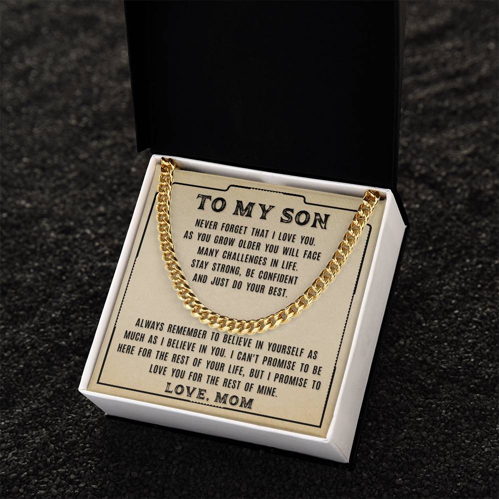 My Son - Never Forget That - Cuban Link Chain Necklace