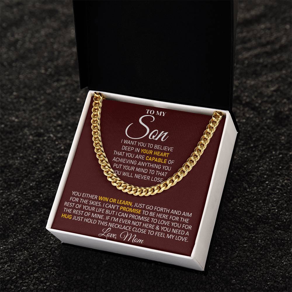 To My Son - Feel My Love From Mom - Cuban Link Chain