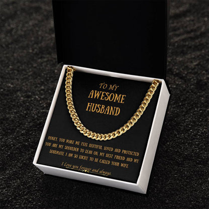 Awesome Husband  Cuban Chain Necklace For Him Cuban Link Chain