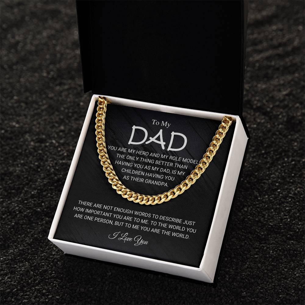 To My Dad Cuban Chain Necklace Gift For Him Dad Birthday Father's Day Gift Cuban Link Chain