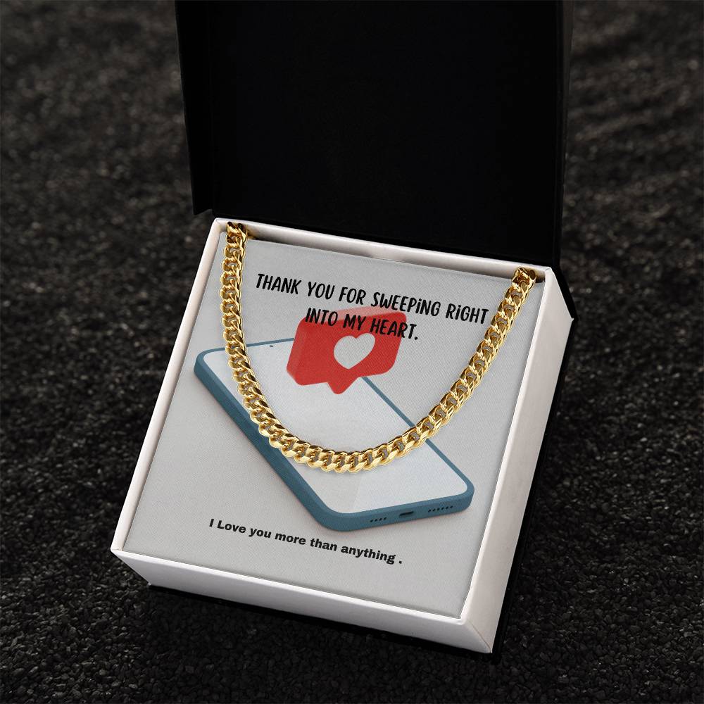 Swipe Right ! You Bet! A Masculine Cuban Chain For Your Sweetie! Cuban Link Chain