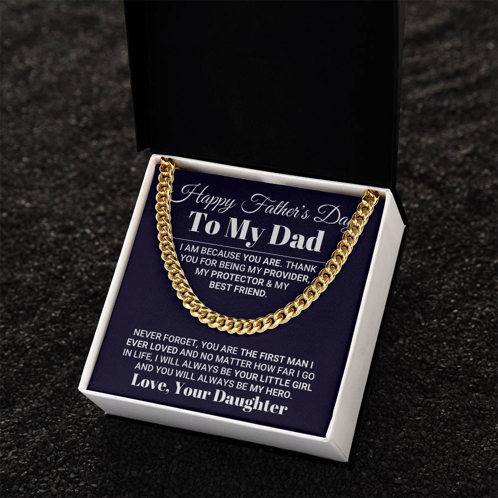 My Hero Father's Day Necklace Cuban Link Chain