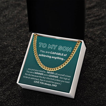 To My Capable Son Cuban Chain Necklace Gift From Dad Cuban Link Chain