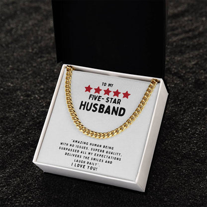 To My Five Star Husband Necklace Cuban Link Chain