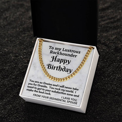Rockhounder Husband Cuban Chain Link Necklace Gift Cuban Link Chain