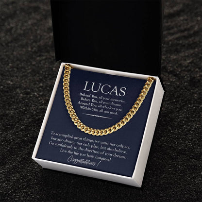 Personalized Graduation Gifts For Him High School College Graduation Gifts For Him  Graduation Necklace For Son Grands Cuban Link Chain