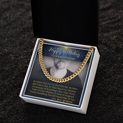 Happy Birthday To My Boyfriend Gifts For Him Cuban Link Necklace Message Card Cuban Link Chain