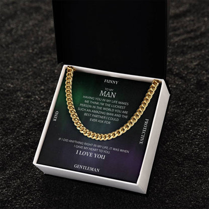 I Gave My Heart To You Cuban Link Chain Necklace Aurora Original