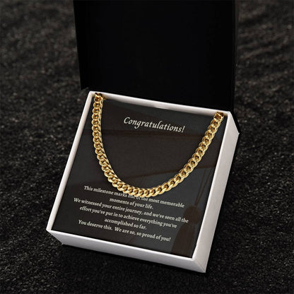 Congratulations On Your Graduation Son! Cuban Link Chain