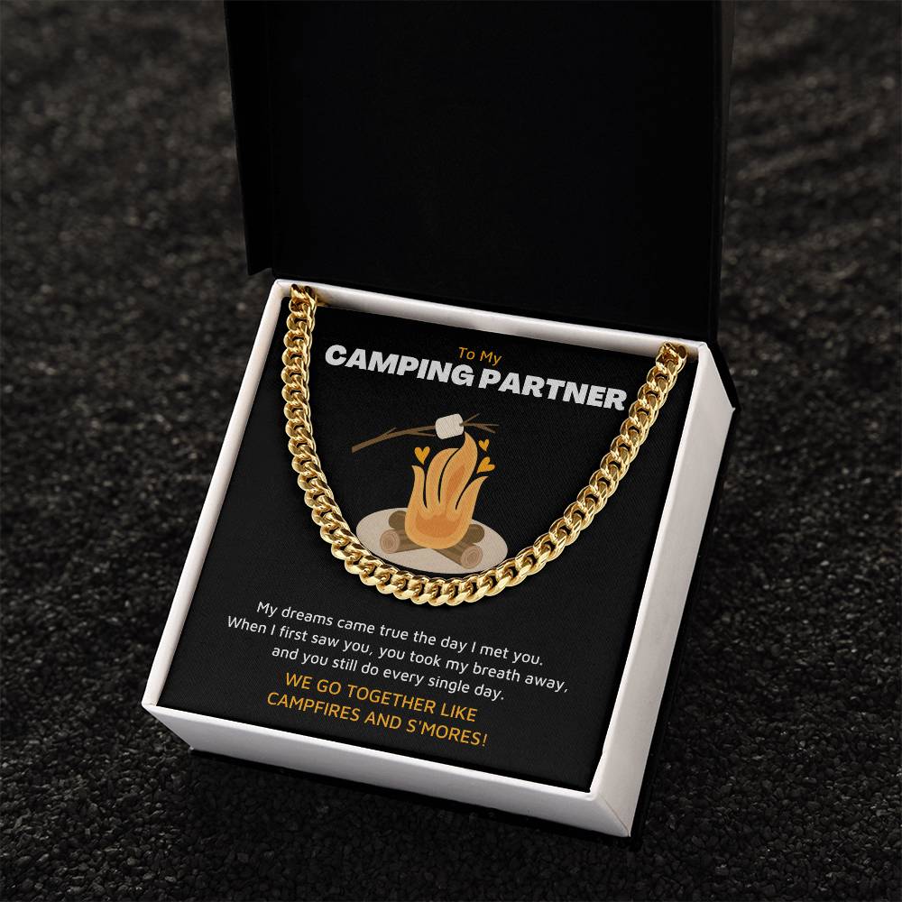 To My Camping Partner - Chain Necklace Cuban Link Chain