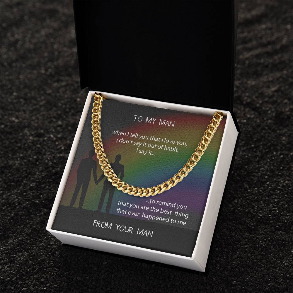 To My Man Cuban Link Chain