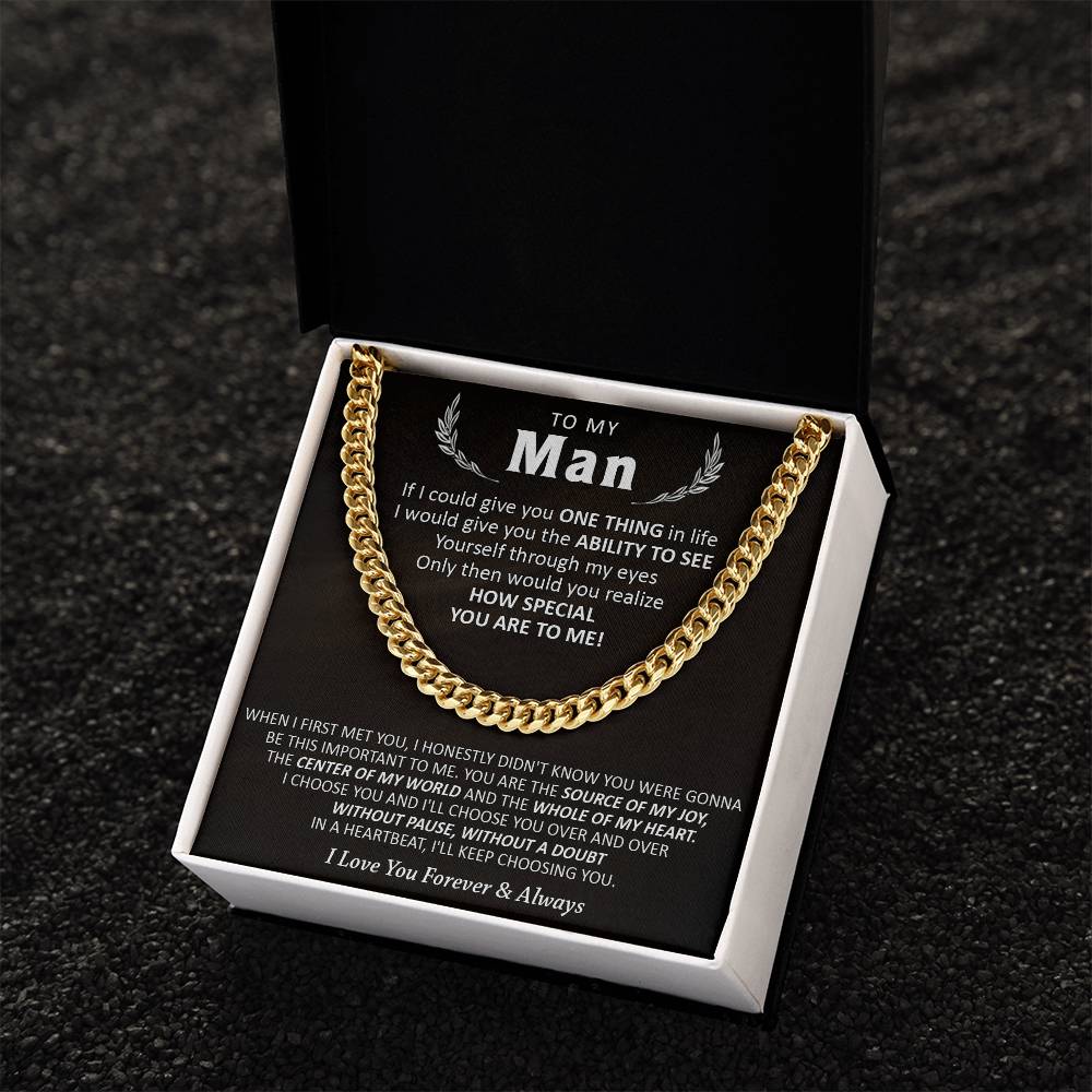 Gift For Your Man - Love You Forever - Cuban Cuban Link Chain