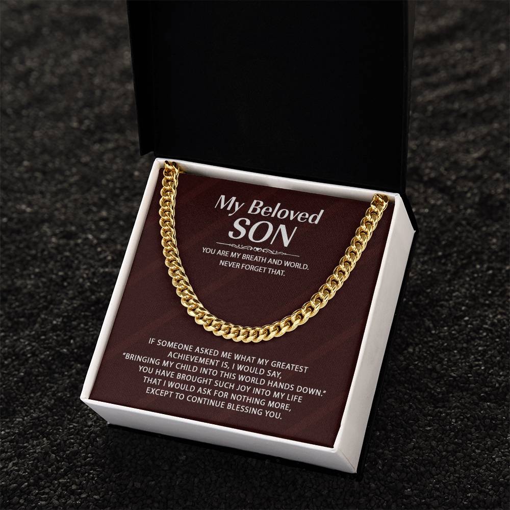 Link Chain For Son - You Are My Breath And World Cuban Link Chain
