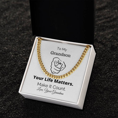 Gift For Grandson You Matter All Lives Matter Police Lives Matter Motivational Quotes Christian Gifts Sentimental Gift Cuban Link Chain