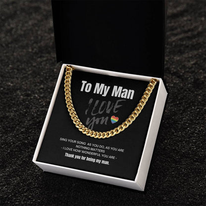 To My Man - Cuban Link Chain Necklace