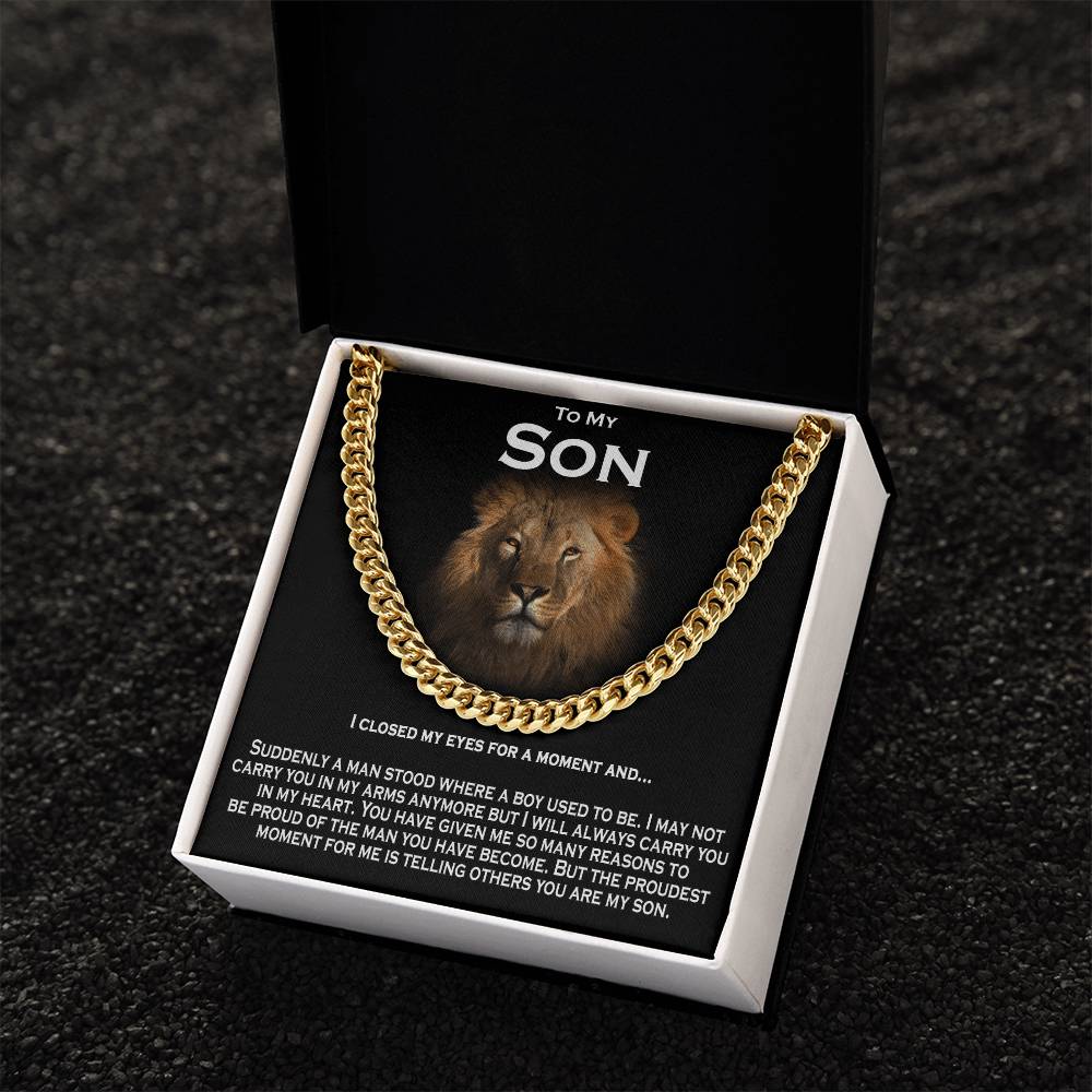 To My Son  Solid Cuban Chain Necklace Cuban Link Chain