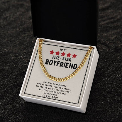 To My Five Star Boyfriend Cuban Necklace Cuban Link Chain
